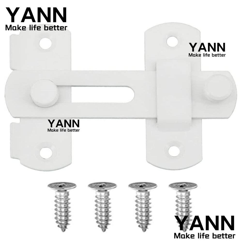 Yann1 門閂,不銹鋼白色鎖閂,耐用 4 英寸搭扣彎曲鎖穀倉門