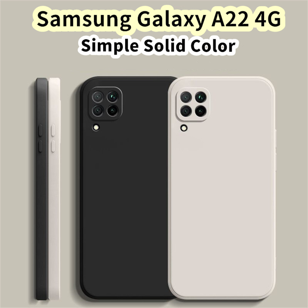 SAMSUNG 【超值】適用於三星 Galaxy A22 4G 矽膠全保護殼直邊彩色手機殼保護套