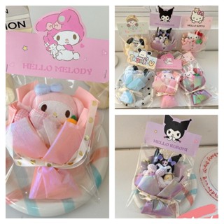 卡通 My Melody Kuromi Cinnamoroll Hello Kitty 毛絨公仔創意花束情人節聖誕節畢業