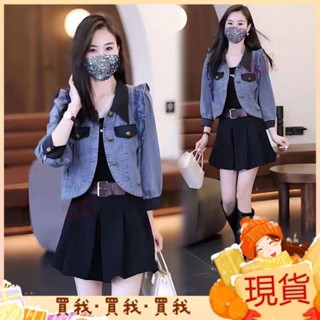熱銷榜單💝新款 新店衝量休閒外套春夏外套拚接上衣顯瘦小翻領花邊氣質牛仔上衣韓版上衣牛仔外套大尺碼女裝薄外套短版上衣 Q
