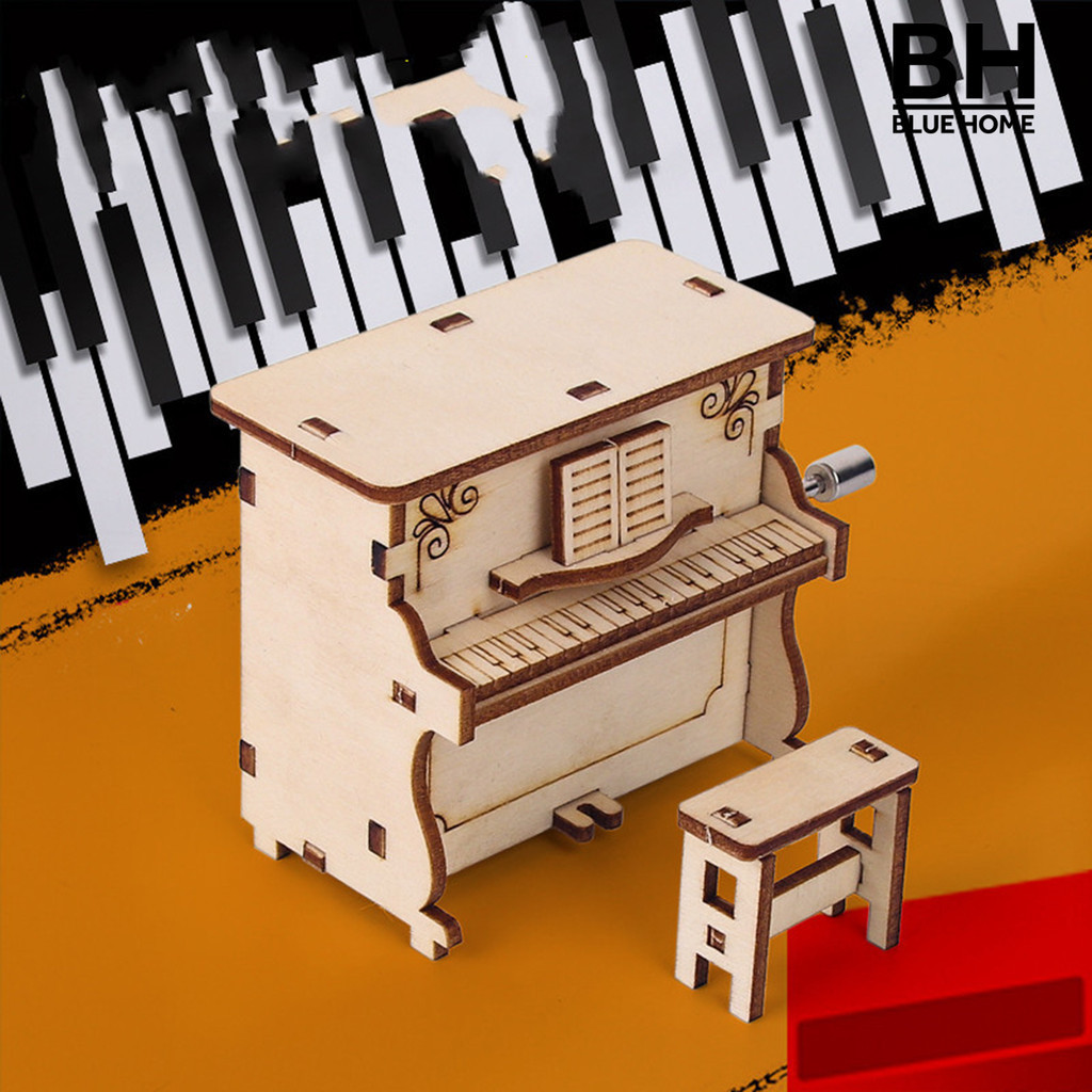 [藍家家居]兒童手搖鋼琴音樂盒小學生科技手工八音盒製材料DIY科學實驗玩具