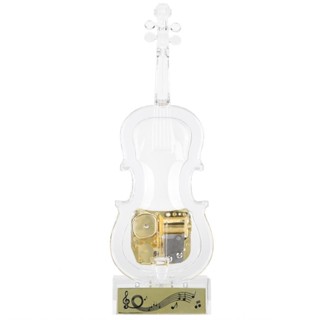 大提琴形 LED 燈音樂盒透明音樂最佳聖誕婚禮和生日禮物