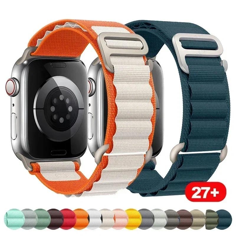 高山錶帶尼龍手鍊適用於 Apple Watch 44 毫米 40 毫米 49 毫米 45 毫米 41 毫米 38 毫米