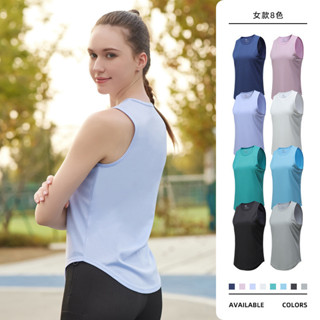 XIXI 夏季女士運動健身背心瑜伽上衣跑步快乾衣 速乾透氣材質無袖上衣馬拉鬆田徑背心 運動上衣女 3B