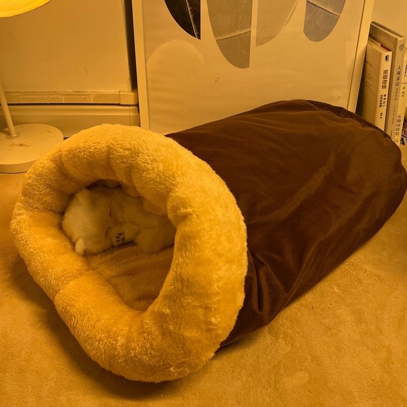 貓咪睡袋 貓睡袋 隧道貓窩 半封閉式寵物睡窩 超大號寵物保暖睡袋 貓窩 寵物墊子 貓咪睡洞 寵物被 寵物窩