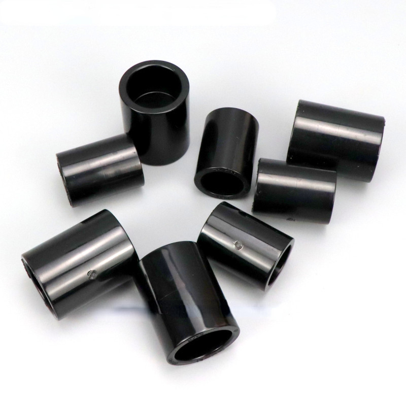 【WDY】黑色PVC直接塑膠UPVC給水管配件純黑色對接頭直通套管等徑管箍接