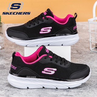 【增高3cm】矮個子福音！Skechers/斯凱奇 MAX CUSHION 情侶厚底增高運動鞋 繫帶透氣跑步鞋