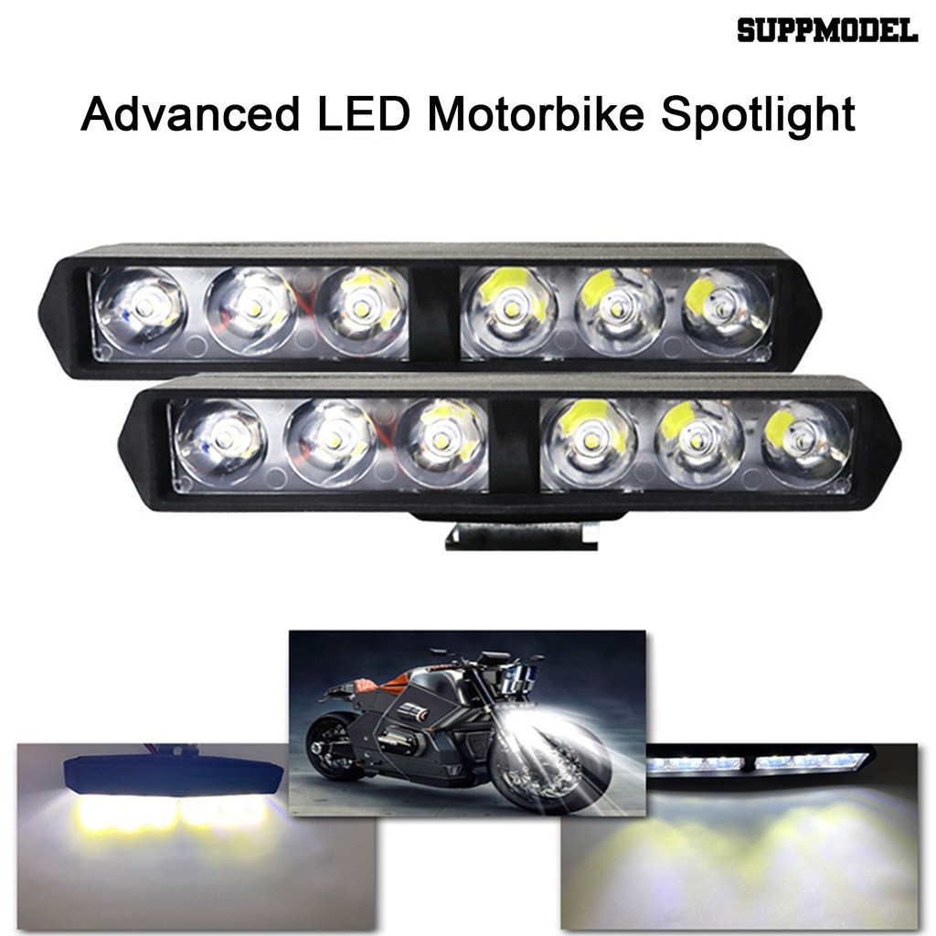 Suppmodel 2 件 10W 摩托車 LED 頭燈 6 珠超亮強光外部防水防震摩托車聚光燈