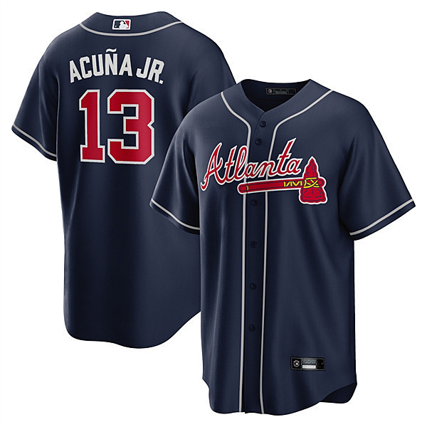 【超值運功服】棒球服 Atlanta Braves 亞特蘭大勇士隊運動球衣 13# Acuna jr 棒球服男