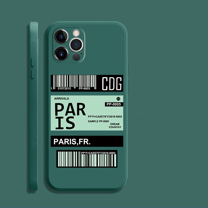巴黎機票標籤軟殼 Realme C21 X3 X50 XT C3 Narzo 50 PRO 5G 50A 50I 手機殼