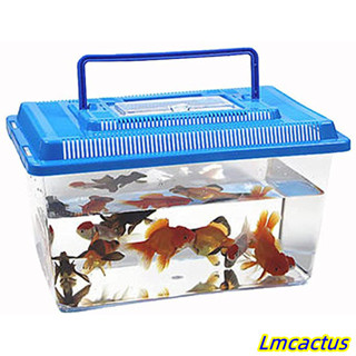 Lmcactus 便攜寵物養殖箱透明龜缸金魚缸顏色隨機