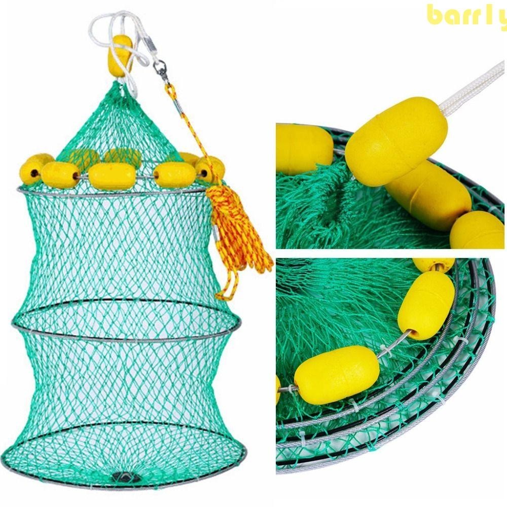 BARR1Y帶浮子的漁網,捕魚網可折疊浮動漁網,漁網尼龍便攜式競爭力多浮式釣魚保護蝦