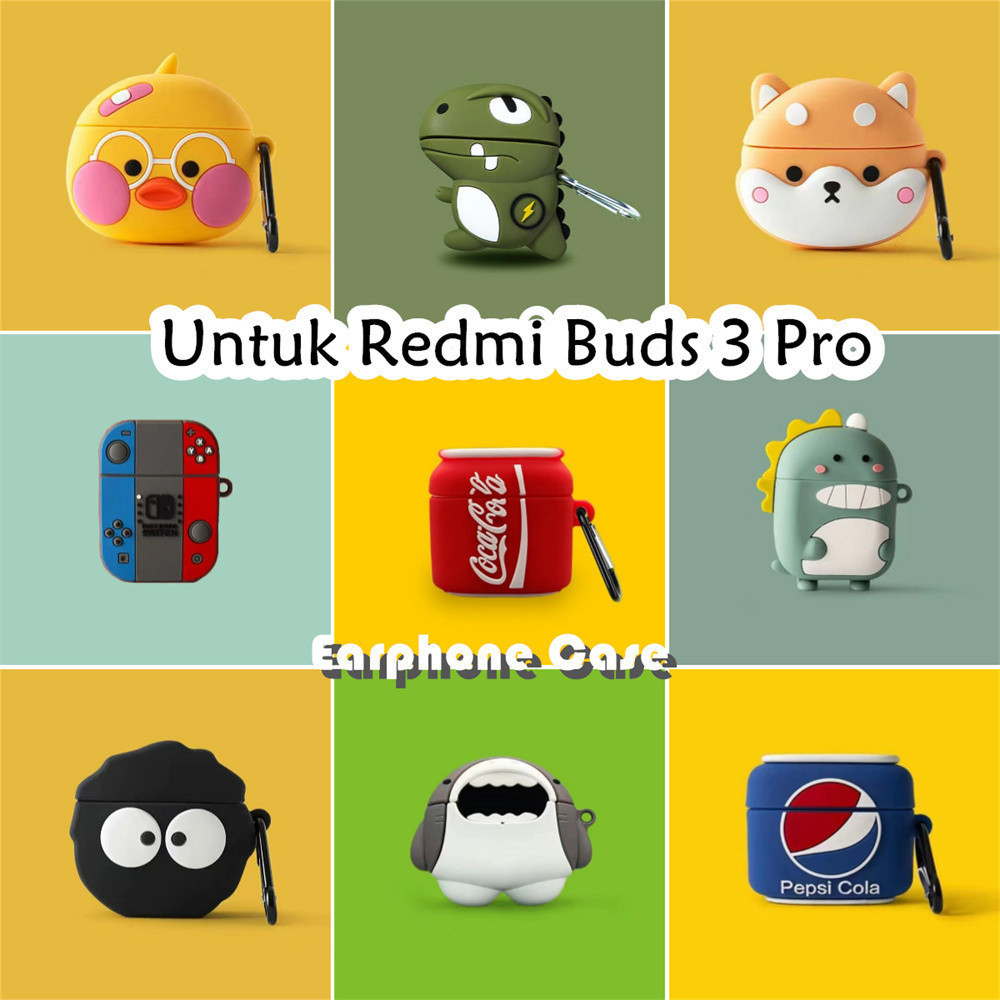 適用於 Redmi Buds 3 Pro 手機殼可愛卡通鯊魚軟矽膠手機殼耳機套 NO.3