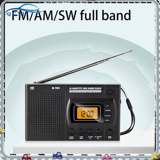 迷你液晶收音機電池供電便攜式收音機出色的接收袖珍調幅調頻收音機,帶伸縮天線