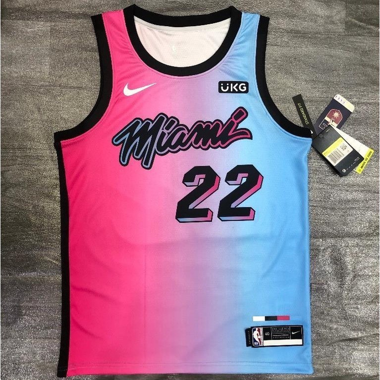 【熱壓】NBA邁阿密熱火號 22 Jimmy Butler 球衣籃球球衣休閒裝背心運動頂級城市球衣99999999999
