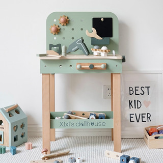 木製兒童修理工具臺箱玩具 男孩擰螺絲維修臺 過家家 廚房玩具益智幼兒園