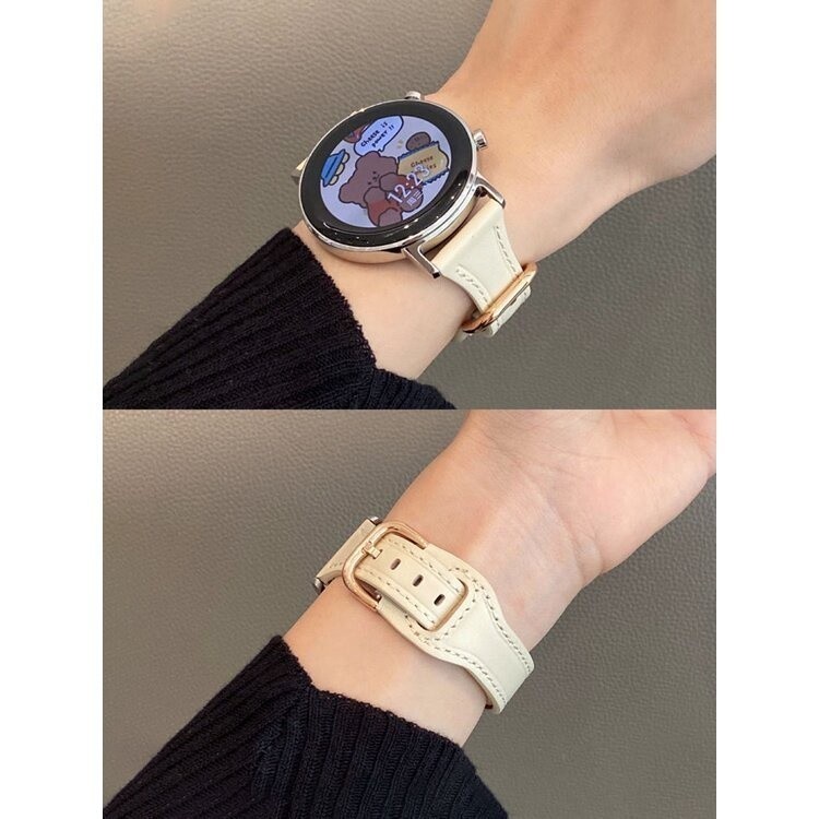 適合於 谷歌 Google Pixel watch 2 1代 真皮金扣錶帶 氣質錶帶 商務替換腕帶 替換腕帶