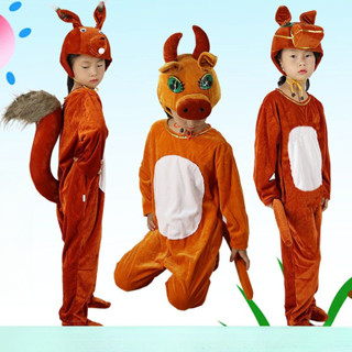 【現貨】兒童舞衣 舞蹈衣 女童洋裝 兒童動物表演服 幼兒園表演服裝 松鼠黑馬白馬河馬老牛小馬過河衣服 新年童裝