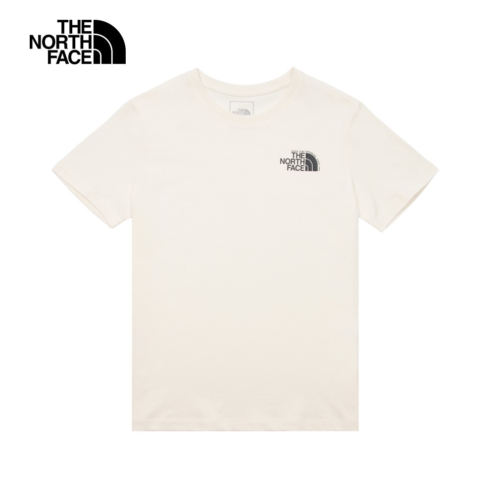 The North Face北面女款米色經典品牌LOGO短袖T恤｜8AVDQLI