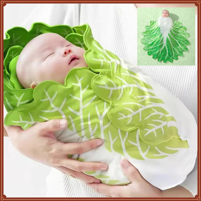大白菜新生兒抱被搞怪創意包被嬰兒初生寶寶煎餅毯子包單春夏襁褓
