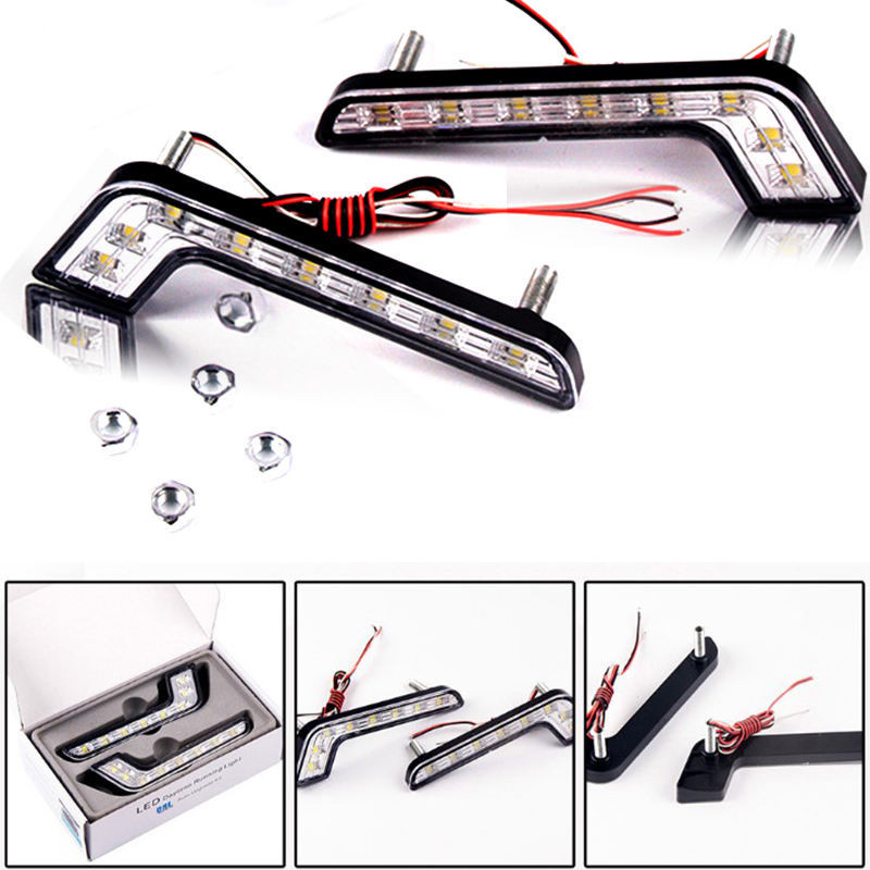 適用賓士smart改裝LED汽車L型高亮晝行燈日行燈LED日間行車燈霧燈