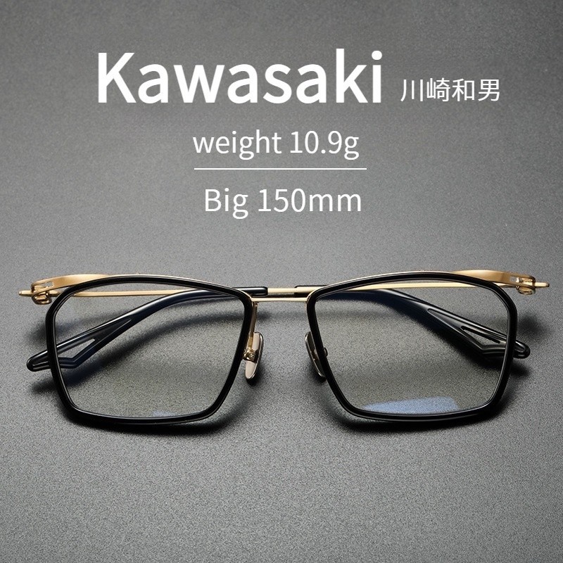 【Ti鈦眼鏡】純鈦眼鏡框 日本手造眼鏡框 Kawasaki川崎和男 Act-TWo 板材鏡架 大臉眼鏡框架 方框眼鏡15