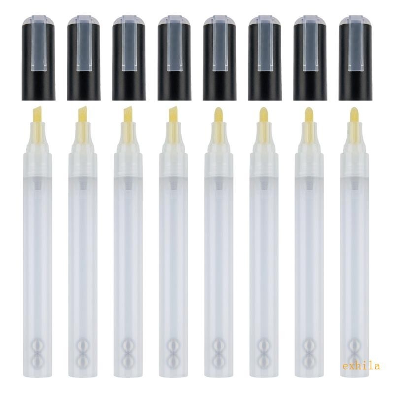 Exhila 6 件套空白可再填充油漆筆空筆芯油漆標記帶透明管 DIY 油漆藝術用品