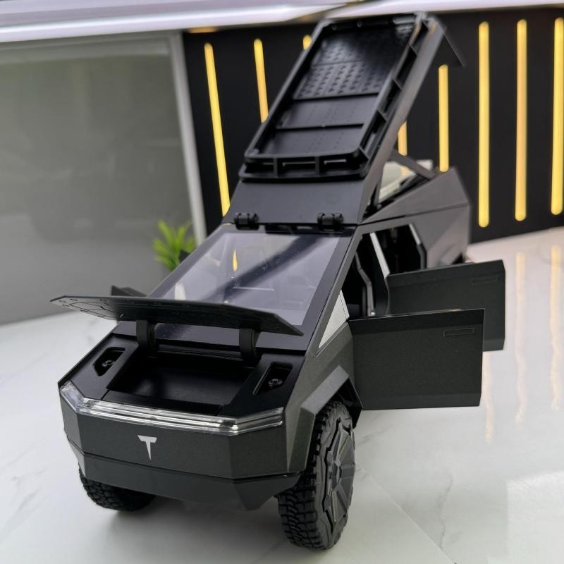 模型車 1:24 特斯拉模型車 Cyber模型車 皮卡模型車 露營車 越野車 帶聲光 回力車玩具 合金汽車模型 擺件
