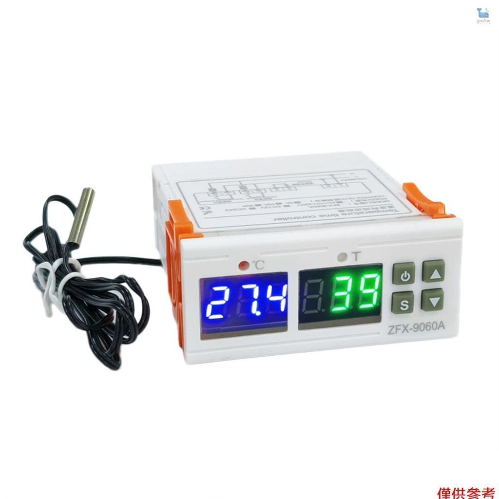 Zfx-9060a 數字溫度控制器智能溫度調節器 DC24V 10A 定時恆溫器支持加熱/冷卻/溫度校正/數據鎖/高溫或