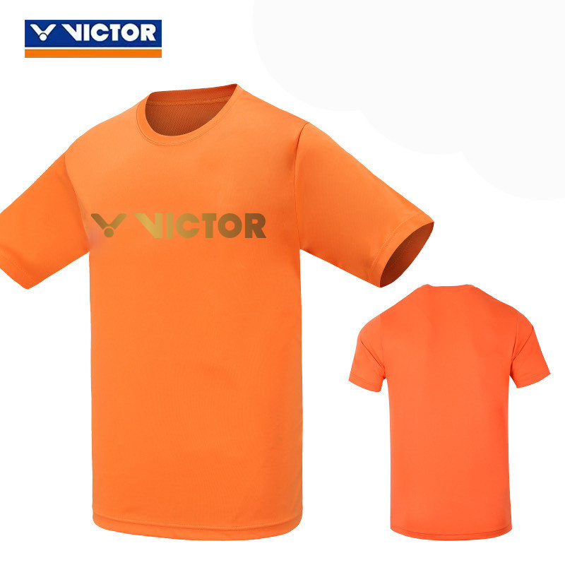 Victor男女新款羽毛球服舒適純棉學生網球排球比賽訓練t恤夏季休閒運動上衣