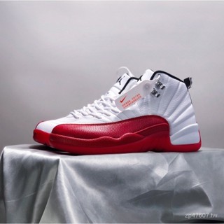 1EZL Ni ** Ke Air Jordan 12 Cherry Cherry red 女款運動鞋籃球鞋