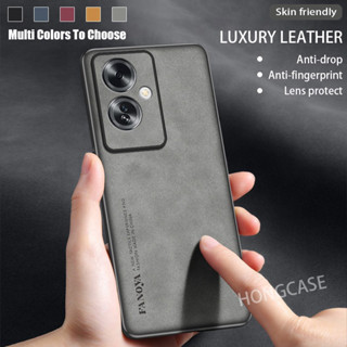 Oppo Reno11 F 5G Reno11F Reno 11F 2024 手機殼時尚羊皮皮革紋理後蓋的豪華硬殼