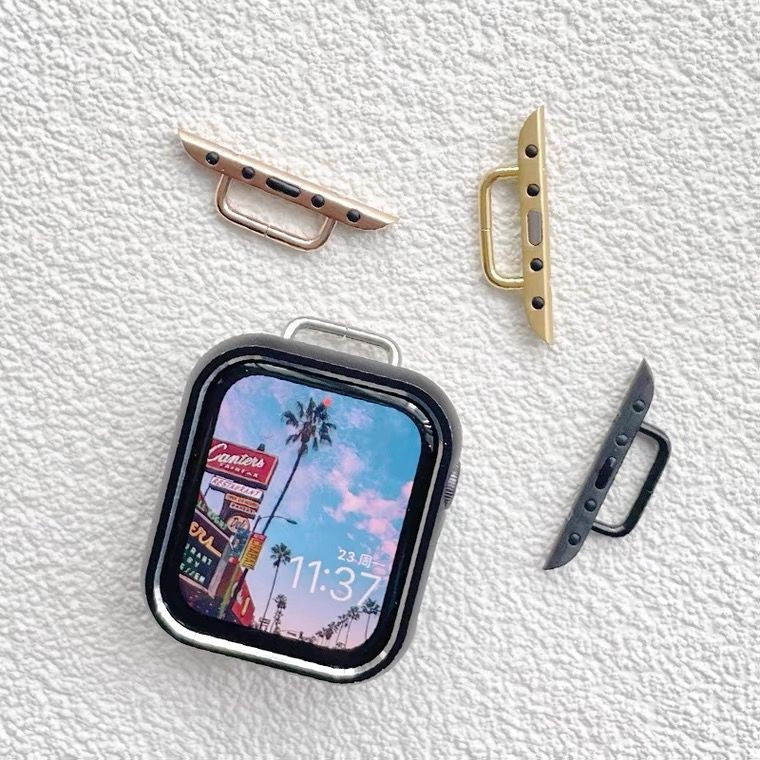 1.22 熱賣 帶圈連接器iwatch錶帶金屬適用apple watch蘋果手錶12345678代se