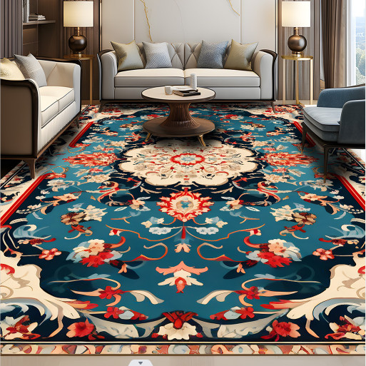 地毯民族風水晶絲絨材質摩洛哥風復古地毯波西米亞地毯家居裝飾地毯臥室
