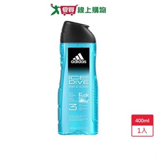 愛迪達男潔顏洗髮沐浴露超越沁涼400ml【愛買】