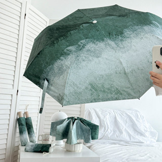 🔥臺灣熱賣🔥 迷霧森林自動雨傘加大加厚加固太陽傘女晴雨兩用防曬小巧便攜折疊
