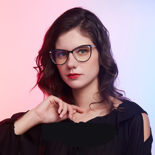 Vogue 貓眼眼鏡防藍光輻射時尚三角眼鏡輕便眼鏡堅固TR90鏡框防藍光女電腦眼鏡眼鏡