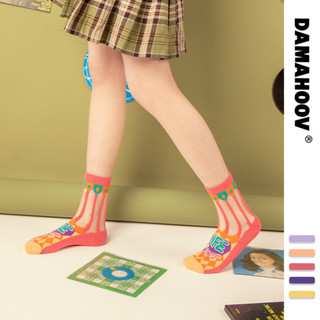 《DAMAHOOV》襪子女短襪夏新款襪子高棉襪子昭和系列可愛卡通襪子船襪女/2.16檢查