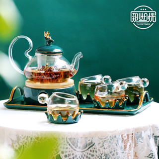 歐式 茶具花茶杯套裝 精緻 英式下午茶具 耐高溫 玻璃花茶壺