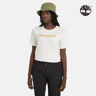 Timberland 女款復古白 Logo 短袖休閒T恤|A6AZPCM9