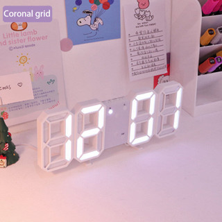 桌面三維 LED 時鐘,帶鬧鐘功能的智能掛鐘,溫度,時間,聲音傳感器