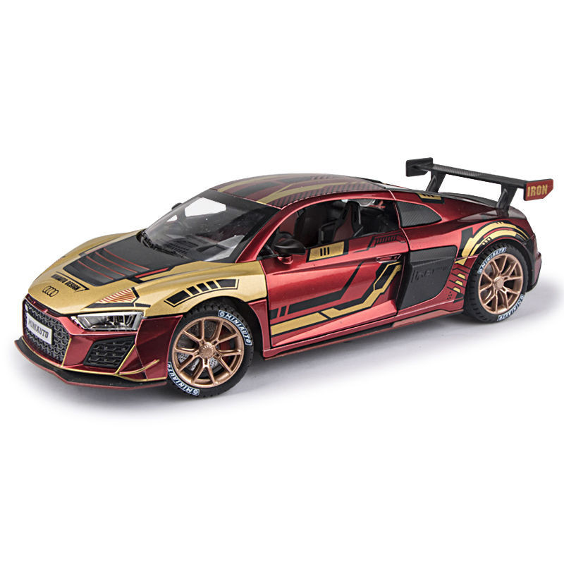 【免運】 1:24奧迪R8賽道版閤金 奧迪玩具 汽車玩具 玩具車 模型玩具 仿真玩具 賽車玩具 跑車玩具 兒童玩具 益智