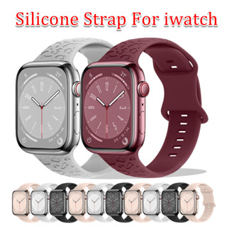 豹紋雕刻錶帶矽膠手鍊相容 Apple Watch 44mm 45mm 42mm 41mm 40mm 49mm 38mm