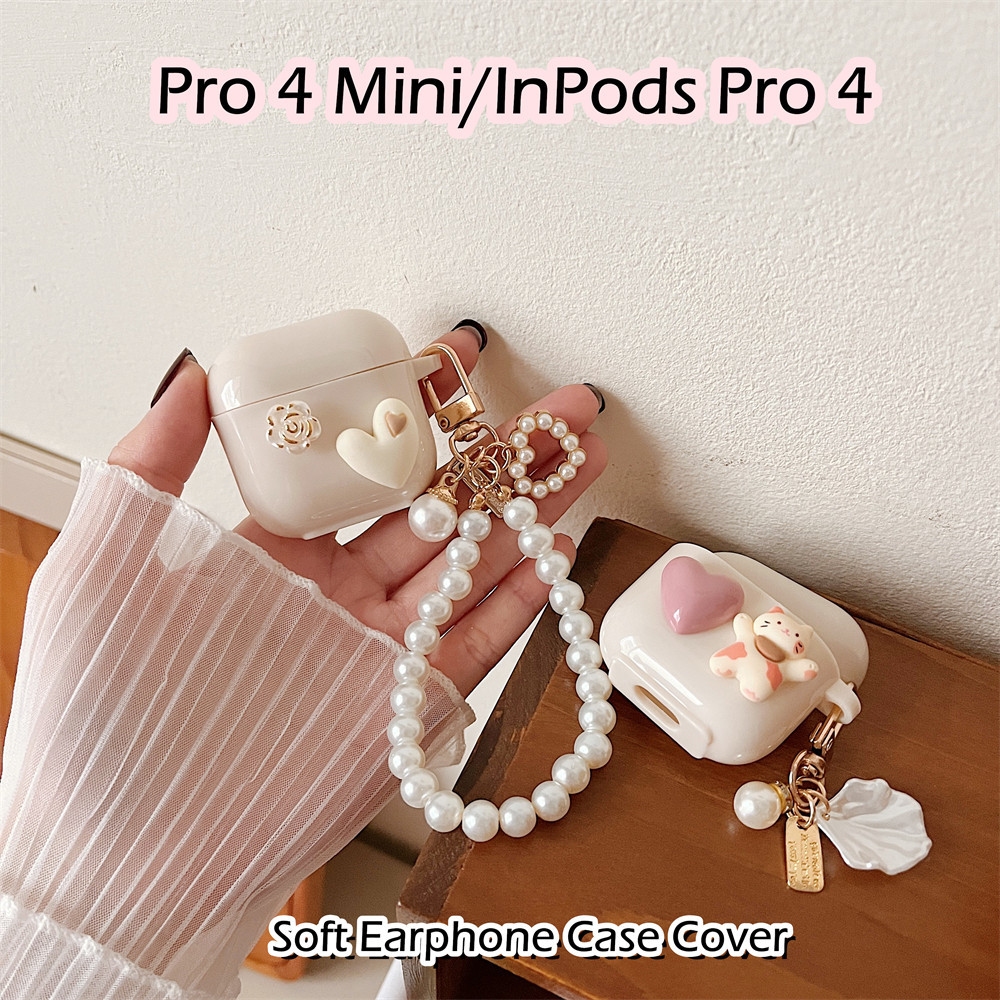 現貨! 適用於 Pro 4 Mini / InPods Pro 4 Case DIY 卡通小貓軟矽膠耳機套外殼保護套