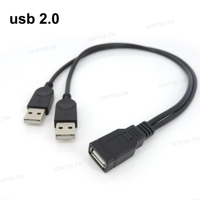 Usb 2.0 A 母頭轉 USB 公頭 2 雙雙電源 USB 母頭分線器延長數據線 HUB 充電打印機 TWA1