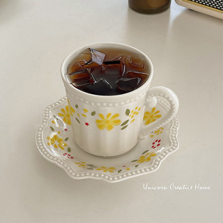 三禾🔹 咖啡杯 拿鐵杯 馬克杯 早餐杯 陶瓷杯 花茶杯 下午茶杯 澤田杯 法式復古歐式陶瓷咖啡杯碟套裝 🔹優選