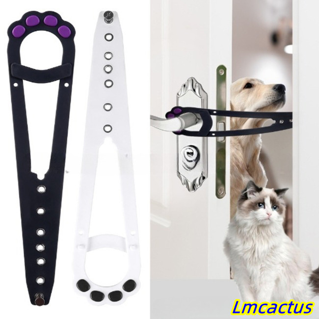 Lmcactus 可調節寬度貓門架閂鎖魚形設計快速柔性閂鎖帶門塞寵物用品