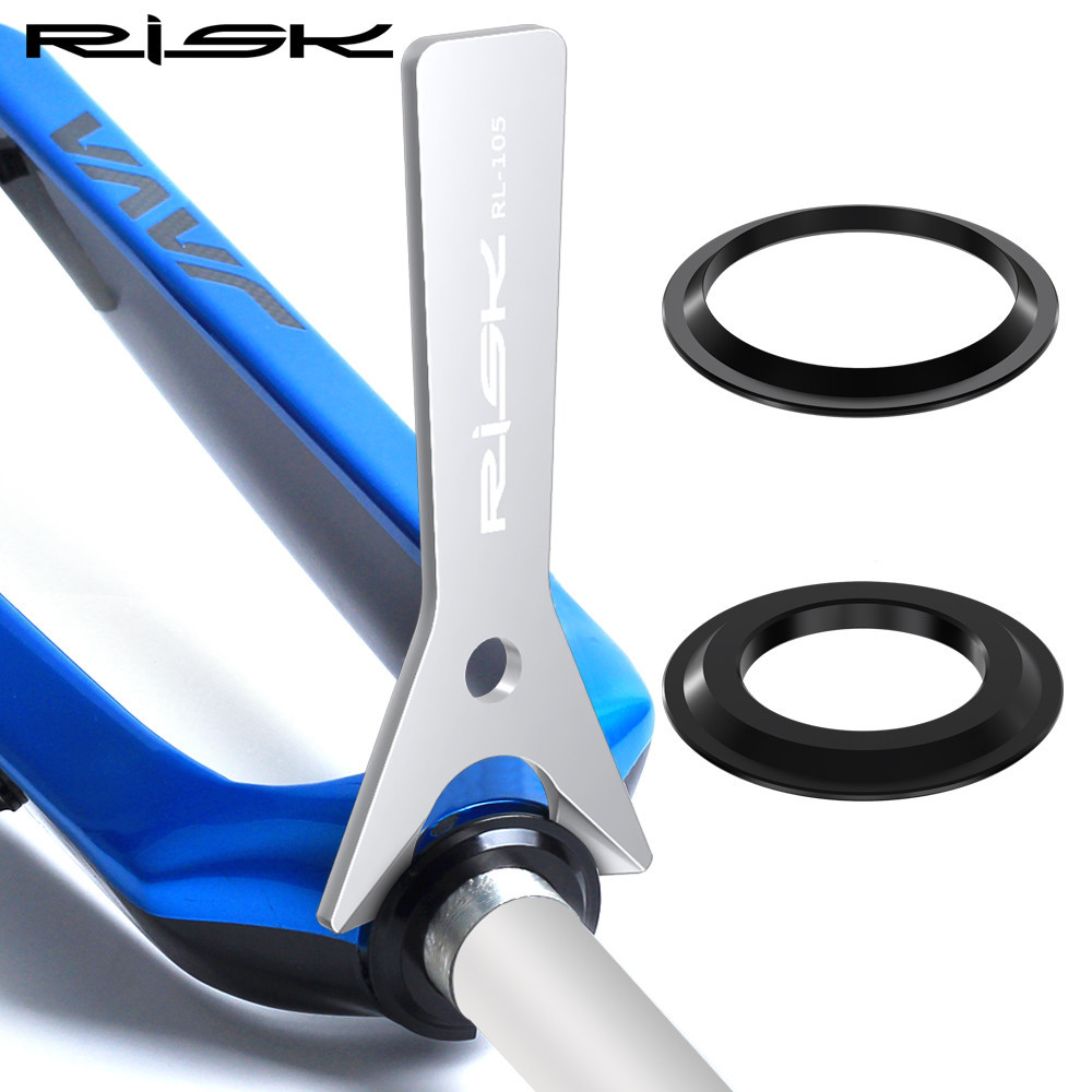 Risk 自行車耳機底座墊片扳手自行車耳機 Crown Race 拆卸工具 1-1/2" 錐形前叉和 1-1/8" 28