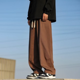 日式純棉休閒直筒褲 美式街頭風直筒工裝褲 潮牌寬鬆哈倫褲 個性時尚素面復古寬褲