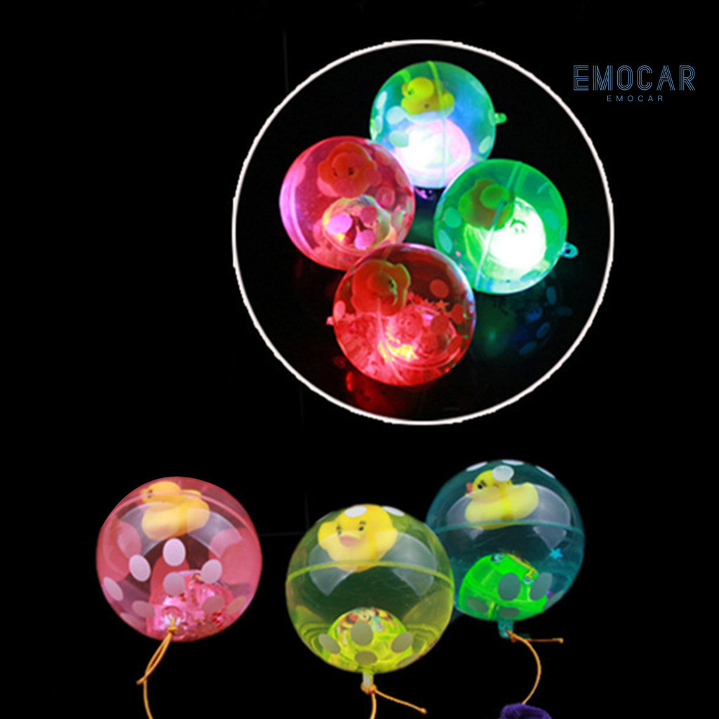 [文房樂玩]閃光水晶球透明發光彈力球跳跳球閃光兒童玩具（頻道）